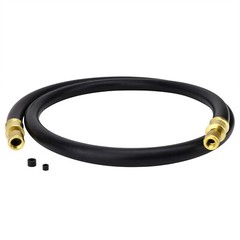 Refrigerant Hose, Black, 6′, 1/2″ Diameter, Connects 3/8″ to 1/4″ Fitting
