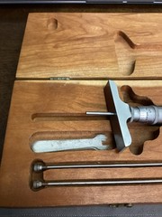 Scherr Tumico Variable Depth Gauge Micrometer Wood Storage Box Case