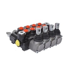 4 Spool Hydraulic Monoblock Double Acting Control Valve, 11 GPM, SAE Ports