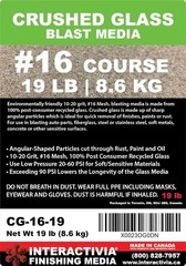 10-20 Grit (#16) Crushed Glass Abrasive – 19 lb or 8.6 kg – Blasting…