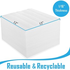 100 Pack Foam Sheets, DAT 12″ x 12″, 1/16″ Thickness, Foam Wrap Cushioning Ma…