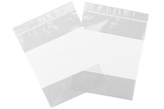 3″ x 5″ White Block Zip Seal Bags Reclosable Top Lock 2Mil or 4Mil Heavy Duty