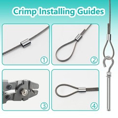 200Pcs M1.5 Aluminum Crimping Loop Sleeves for 1/16 Inch Diameter Wire Rope a…