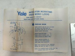 Yale Monolock 6201 CA 26D Satin Chrome Finish Door Knob Lock Dormitory Orb LH
