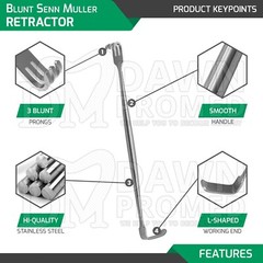 Senn Muller Retractor Blunt 6 3/8″ Double Ended Dermatology Surgical Instruments