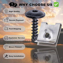 10 Sets T25 M5x19mm Fender Cover Bumper Splash Shield Screw U Nut Kit for Audi V