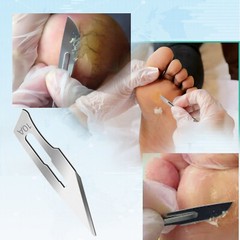 100 Scalpel Blades#10A +#3 Metal Handle + Blade Remover Medical Surgery,Podiatry