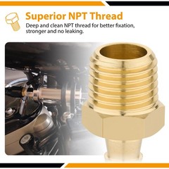 4pcs Brass Hose Barb Fittings 3/16 Hose Barb To 1/4 Npt Male Thread Air Hose Fi