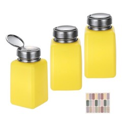 3Pcs 200ml/6.7oz Solvent Alcohol Dispenser for Acetone Cleanser Yellow