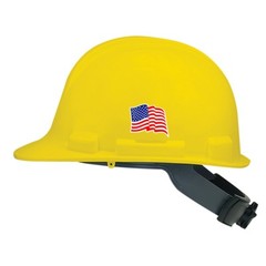 (2) Waving American Flag Hard Hat Stickers | Flags Decals Helmet Motorcycle USA