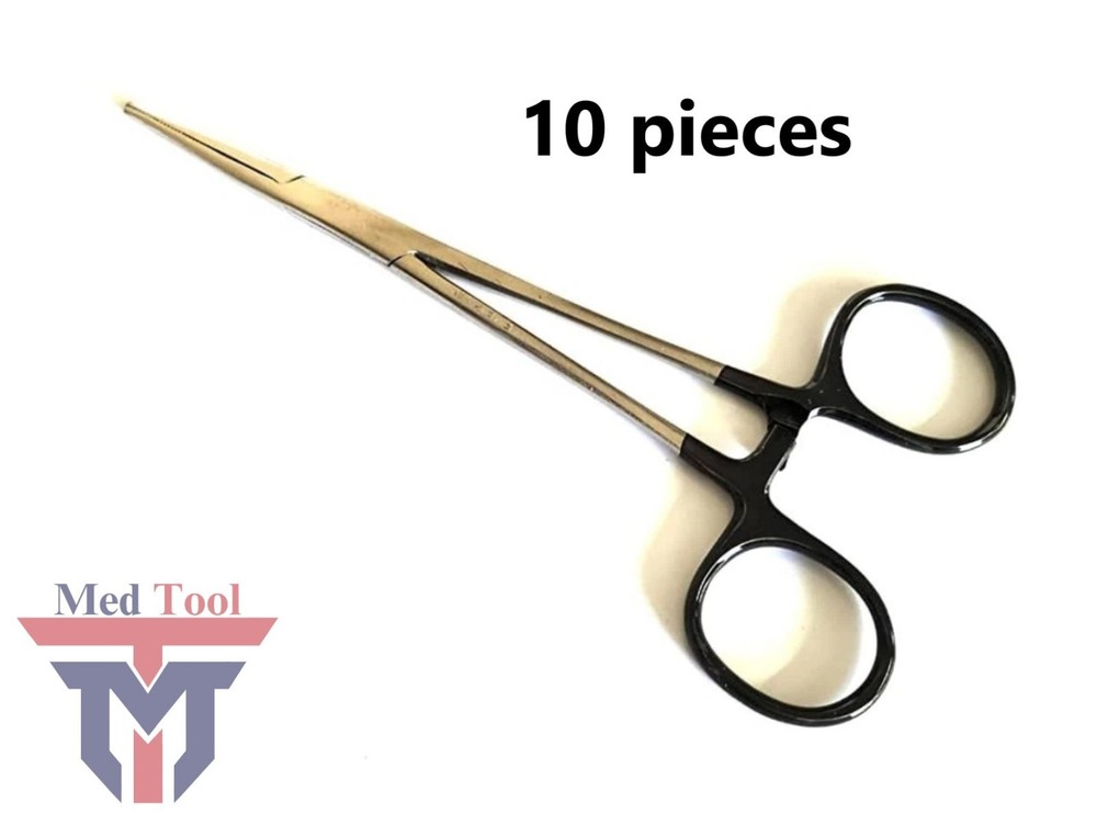 10 pieces Kelly Hemostat Forceps Black 5.5″ Straight Surgical Dental Instruments