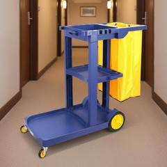 Hotel Linen Cart Easy to Maneuver Multifunctional Janitorial Cart for Janitors