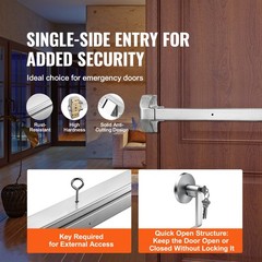 VEVOR Push Bar Door Locks Stainless Steel Panic Bars for Exit Doors with Lever