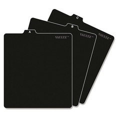 Vaultz VZ01176 5″ x 5.75″ 1/3-Cut Top Tab A-Z CD File Guides – Black New