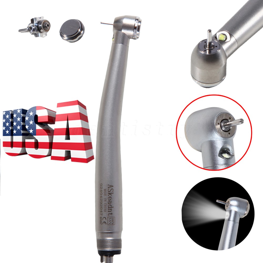 Dental Turbina NSK modelo Luz LED Triple 3 spray Fiber Optic Handpiece 4 Holes