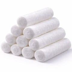 100 Dental Cotton Rolls, One Inch Nosebleed Plugs for Kids or Adults – White