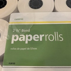 OFFICE MAX 2-1/4 in x 130 ft Bond Paper Rolls (57mm x 39m) OM98103 12 Rolls