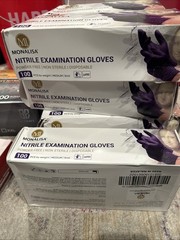 MonaLisa Exam Gloves Medium 100 Count Box Non Sterile Gloves Purple Disposable