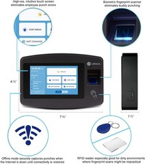 uAttend JR2000 Biometric Fingerprint RFID PIN Time Clock WiFi Cloud Touchscreen