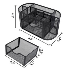 Desk Organizer Pen Holder W/ Drawers Pencil Holder Desk Mesh Office Supply