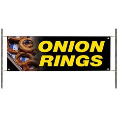 Onion Rings Carnival Fair Food Advertising Vinyl Banner Sign With Metal Grommets