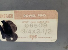 2 x Unbrako 3/4″ Diameter X 3-1/2″ in Long Heavy Duty Steel Dowel Pins 06509 USA