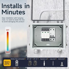 Waterproof Electrical Junction Box IP67 Plastic W/ Clear Cover Outdoor Use