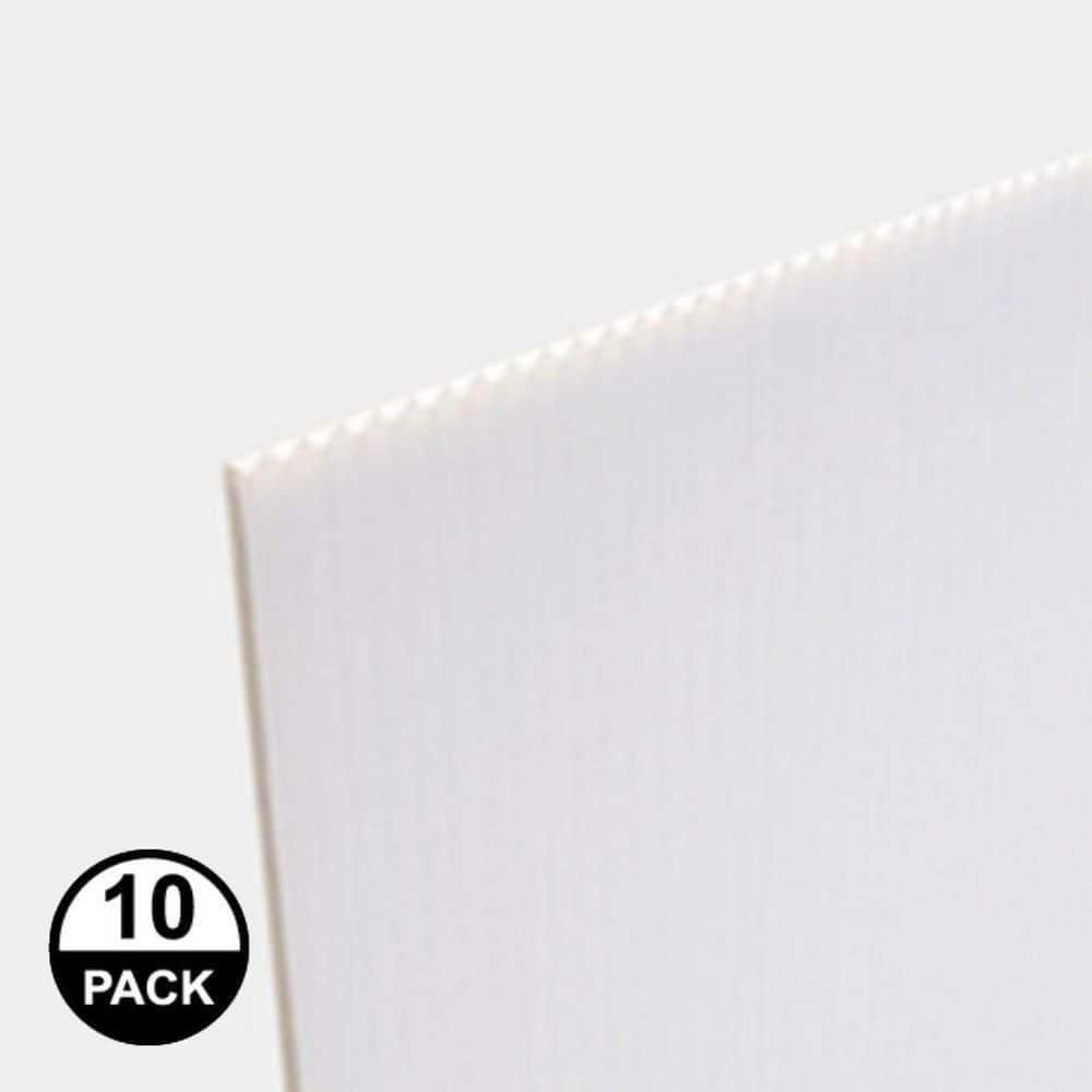 Coroplast Plastic Sheet 48″ x 96″ x 0.157″ 4-mm Twinwall White (10-Pack)