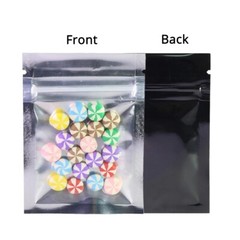 2.5×3.5in Many Colors Glossy Clear Front Mylar Foil Flat Zip Lock Pouch Bag M