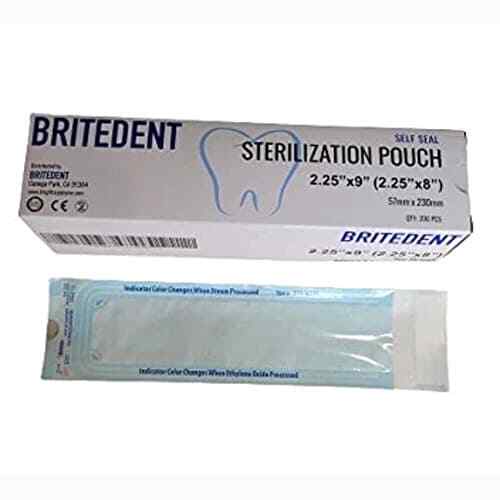 BriteDent 2.25″ x 9″ Sterilization Pouch, 200/Box