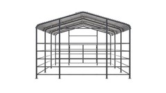 13x20ft Galvanized Livestock Shelter Metal Cattle Shed Steel Barn Horse Goat