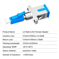 2-Pack LC to SC Adapter, Single Mode LC/UPC Male to SC/UPC Female Fiber Optic…