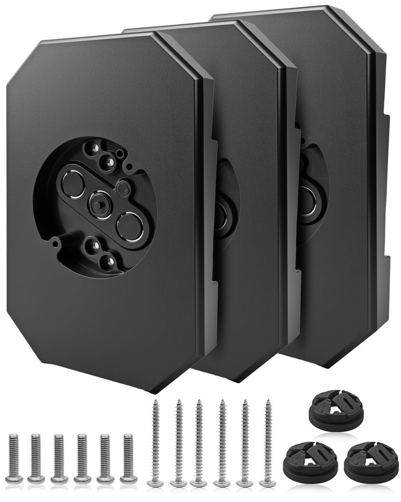 3 Pack of 8141DBL Siding Light Mounting Block Bracket Black with Built-in Ele…