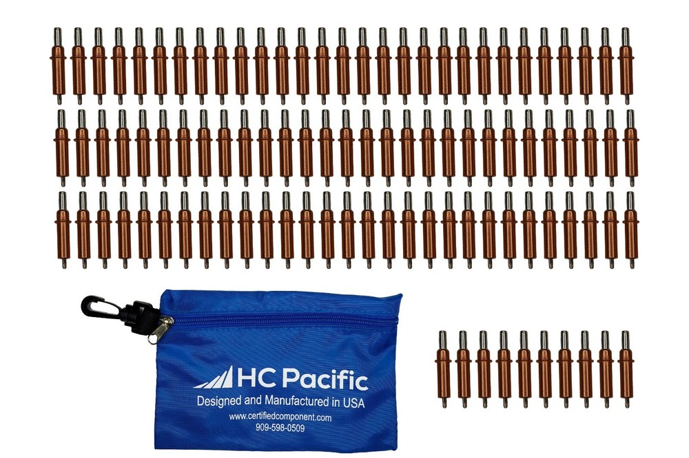 100 each C1/8 Cleco Fasteners & Pouch (Drill Size #30, Grip 0-1/4″) Made in USA