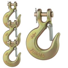 WENHUALI 1/4″ Chain Hooks, 4 Pcs Clevis Slip Hook with Safety 1/4 in-4pc