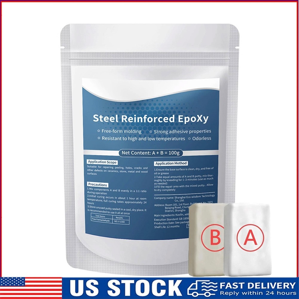 Steel Reinforced Epoxy Putty Waterproof Repair Clay for Metal Wood Car Crack Fix