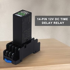 LCD Digital Timer Relay 12 VDC Dual Time Control With Plug-in Terminal Socket
