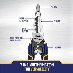 IRWIN VISE-GRIP 7-in-1 Wire Stripper Crimper Cutter Electrician Hand Tool