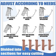 Blulu 50pcs 5 Inches Aluminum Gutter Wedges for 5 Inch K Style T, Dark Brown