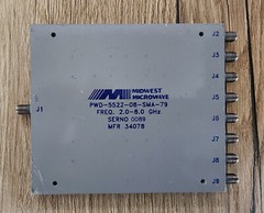 MIDWEST MICROWAVE Model: PWD-5522-08-SMA-79, SMA 8-WAY power divider 2.0- 8GHz