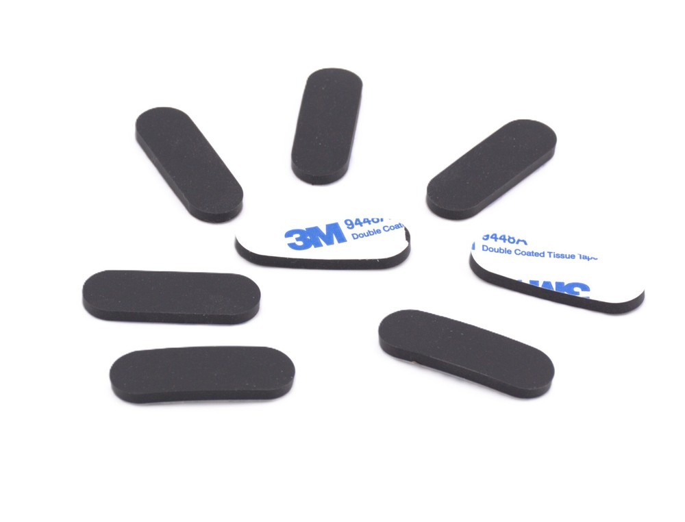 1/2″ x 1 1/2″ x 1/8″ Oval Shaped Rubber Feet 3M Backing Various Package Sizes