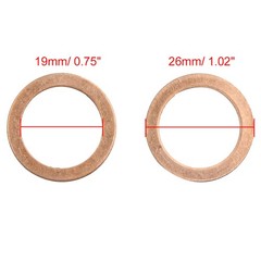 10pcs 19mm Inner Diameter Copper Washers Flat Sealing Gaskets Ring