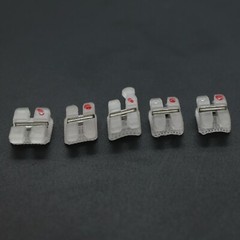 Orthodontic Ceramic Brackets w/Metal Slot 022 018 Roth MBT 3 Hook Braces Clarity