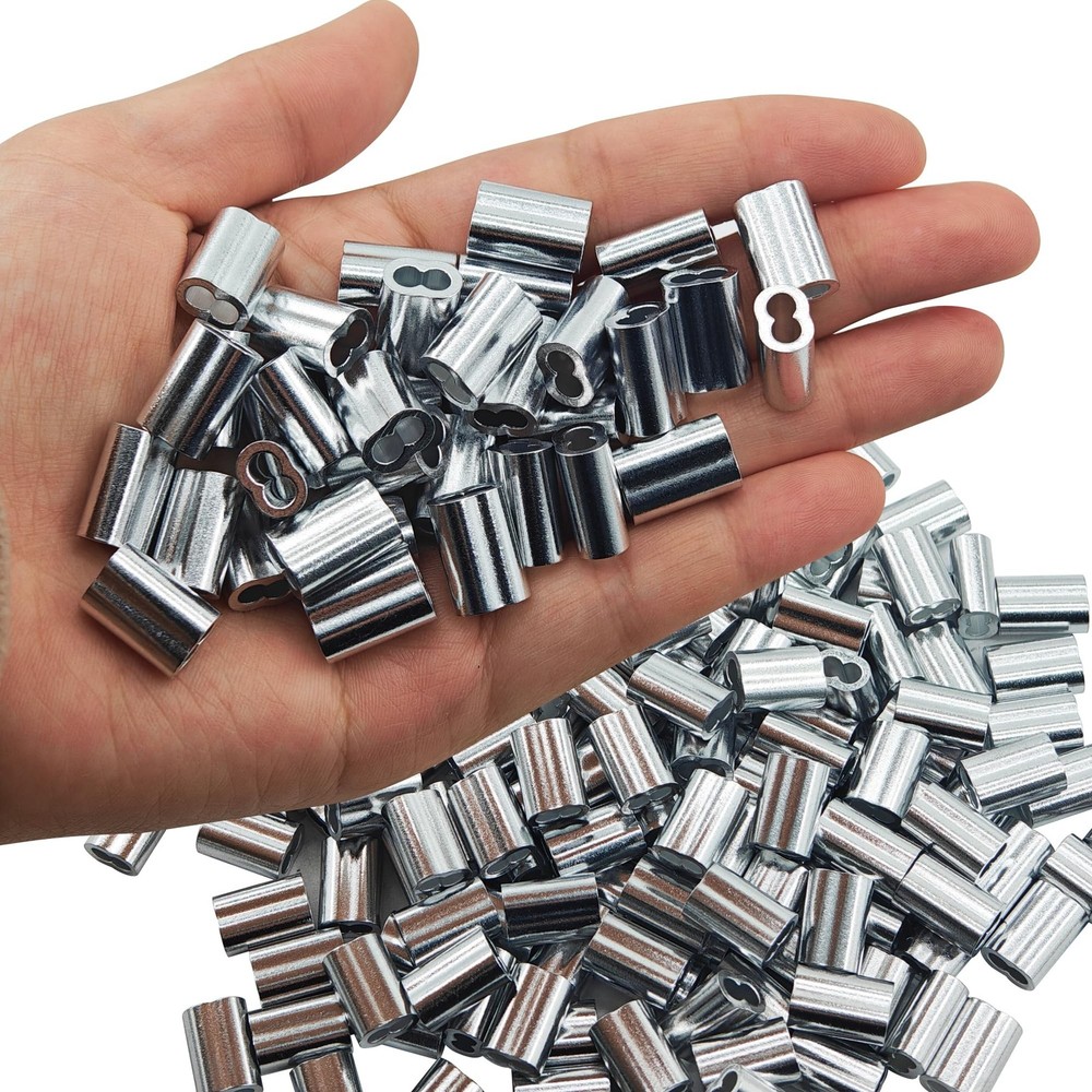 200Pcs M1.5 Aluminum Crimping Loop Sleeves for 1/16 Inch Diameter Wire Rope a…