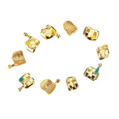 AZDENT Dental Orthodontic Brackets Braces 24K Gold Plated Roth/MBT.022 345 Hooks