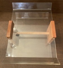 Vintage Mid Century Acrylic/Wood Two Tier Desktop Letter Tray – MCM