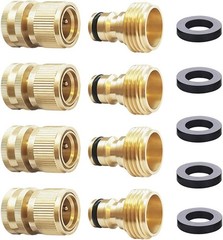 4PCS Garden Hose Quick Connect Solid Brass Fitting for Water Hose Use