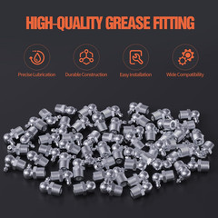 1/4″-28 Zerk Grease Fittings, SAE Grease Nipples with 90-Degree Angle, Grease Fi