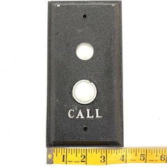 Original Cast Metal ELEVATOR Faceplate CALL Plaque – Mid Century Vintage