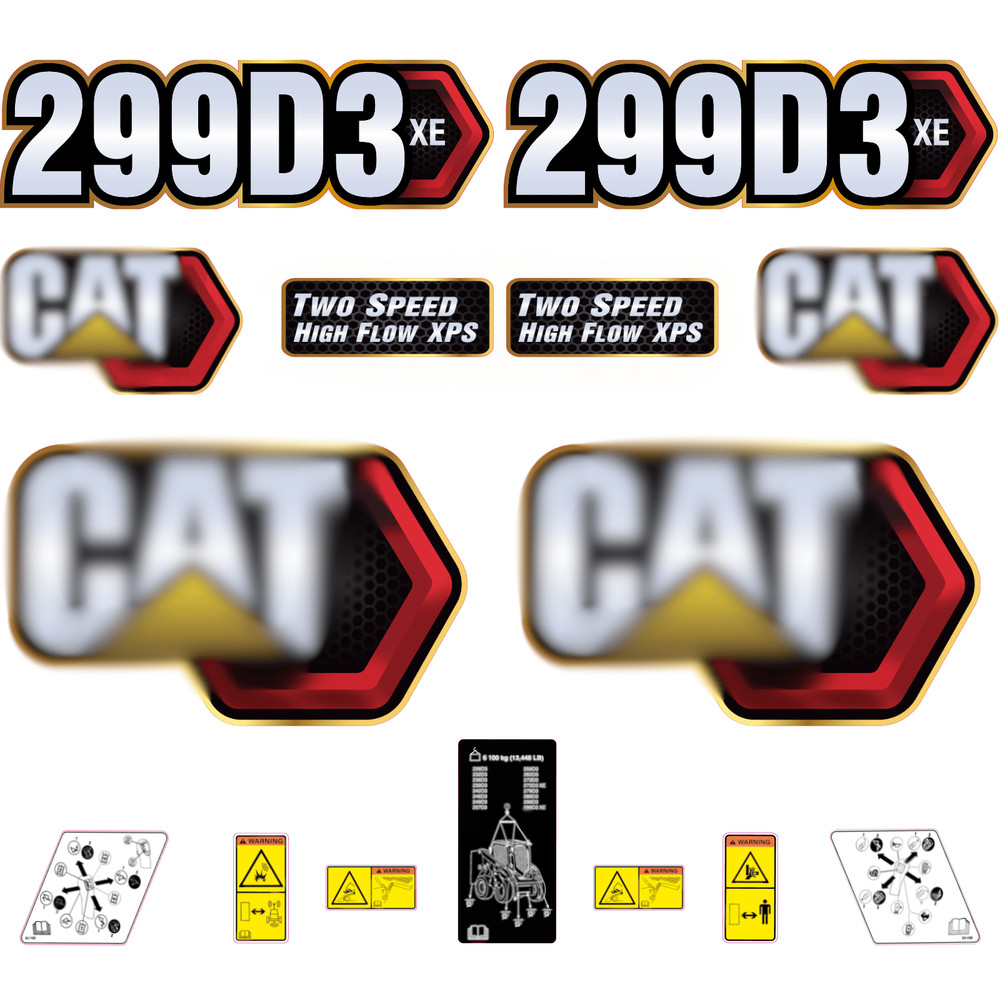 Compatible with 299D3 XE Decal Kit Skid Steer Stickers – Free Shipping -3M Vinyl
